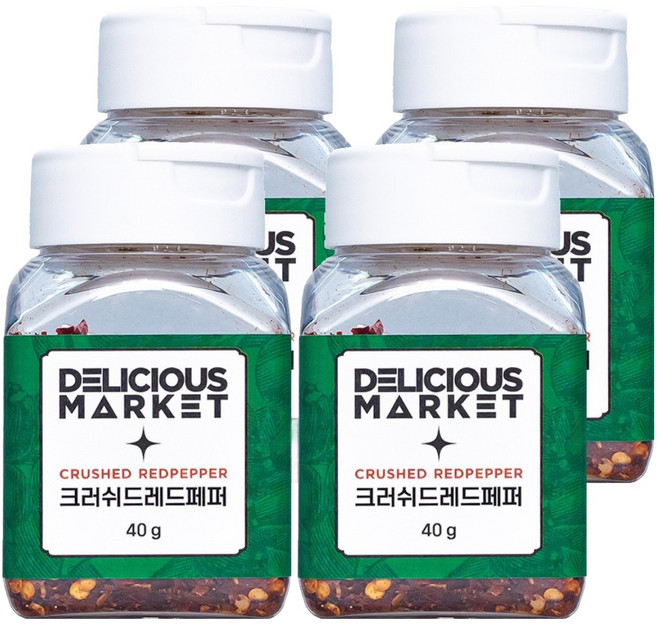 딜리셔스마켓 크러쉬드 레드페퍼 고춧가루 소형, 40g, 4개