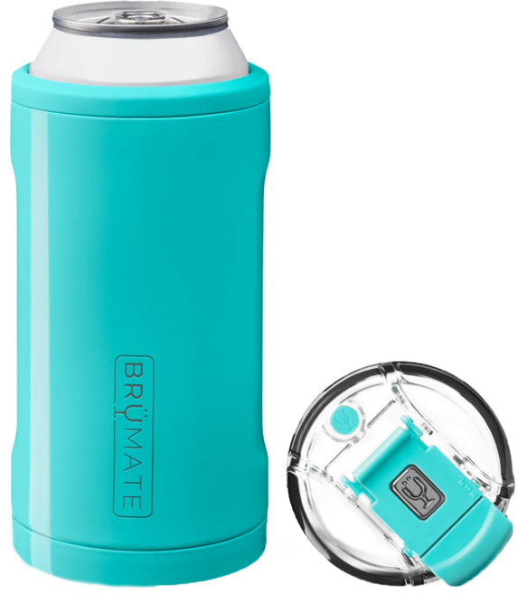 BRUMATE Trio 雙層真空飲料鋁罐保冰保溫杯 適用於12oz/16oz鋁罐 保冰24小時 保溫12小時, 湖水綠, 480ml, 1個