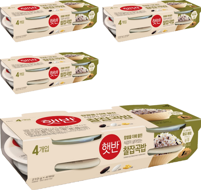 햇반 찰잡곡밥, 210g, 16개