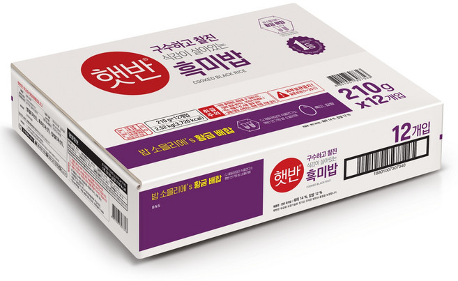 CJ Hetbahn 即食黑米飯, 210g, 12入