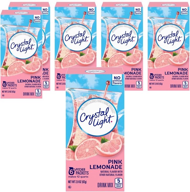 크리스탈라이트 핑크 레몬 에이드분말, 13.7g, 6개입, 6개