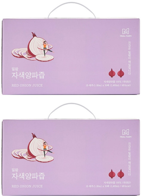 밀팜 자색양파 순수 착즙, 2.4L, 2개