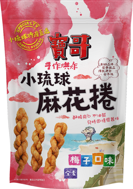 良澔 寶哥 麻花捲 梅子, 150g, 1包