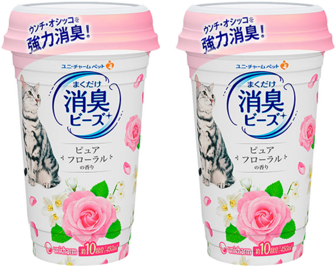 유니참 뿌려쓰는 비즈 탈취제 퓨어플로럴향, 450ml, 2개