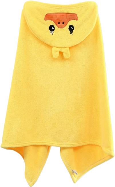 咪咪購物 連帽浴巾 大(90 x 150cm) 459g, 黃色小鴨, 1個