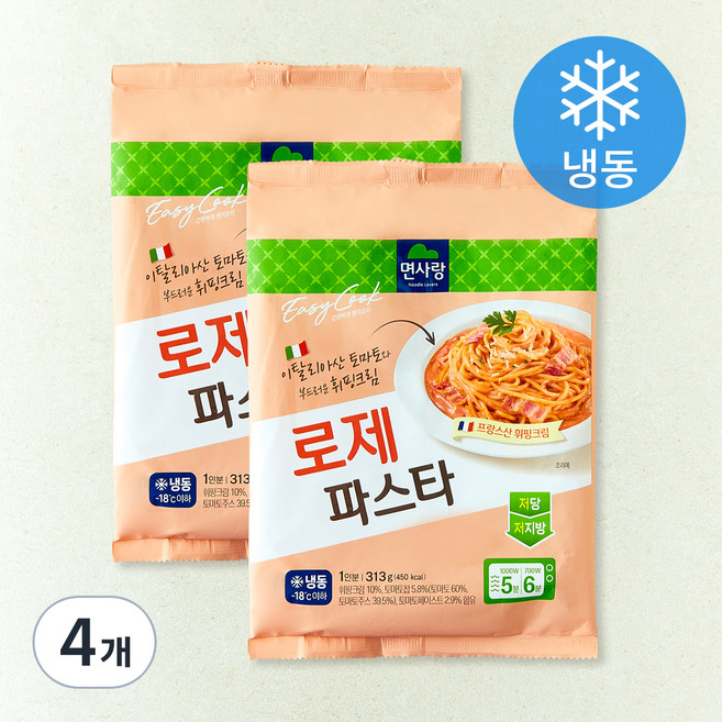 면사랑 로제파스타 1인분 (냉동), 313g, 4개
