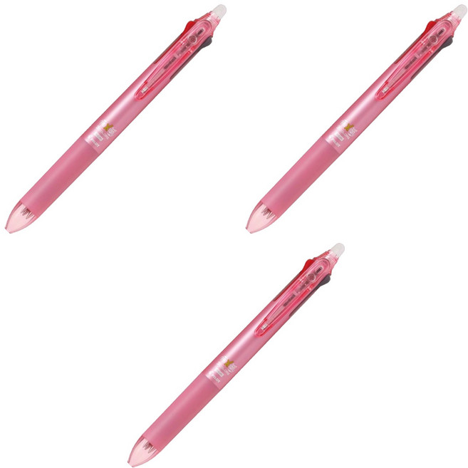 프릭션 슬림 3색 볼펜 0.5mm, 소프트핑크, 3개