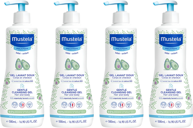 무스텔라 유아용 젠틀 클렌징 젤, 500ml, 4개