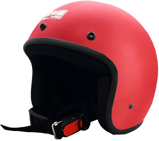 evo helmets 艾莉莎復古騎士安全帽 附冰絲面罩, 消光深粉