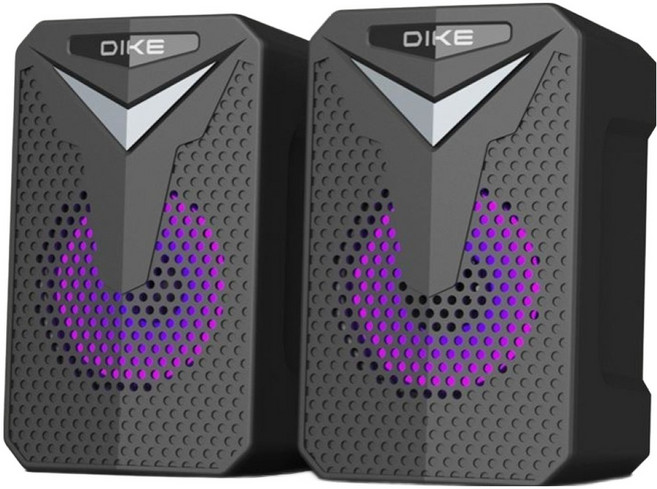 DIKE 炫光重低音2.0喇叭 USB供電 DSM270, 霧黑