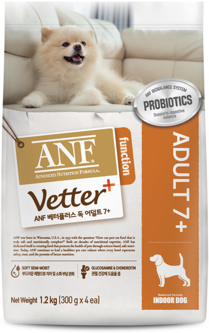ANF 베터플러스 독 기능성 사료 에이징 7+, 어덜트, 1.2kg, 1개