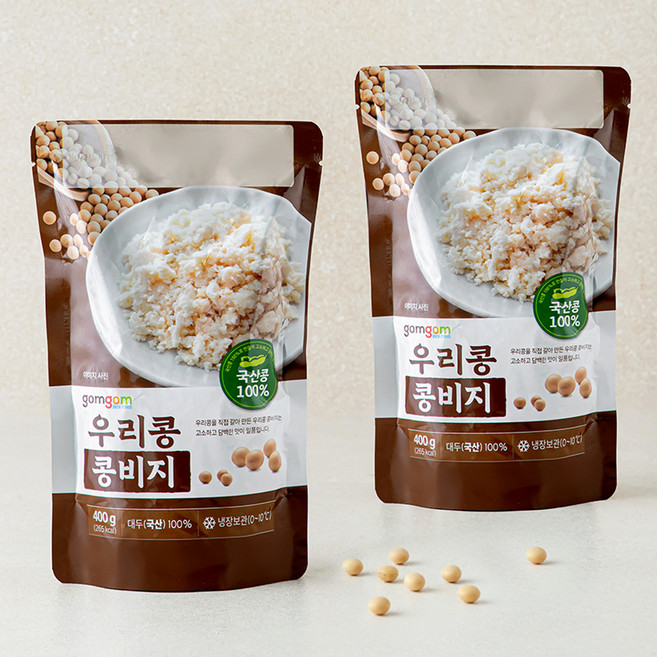 곰곰 우리콩 콩비지, 400g, 2개