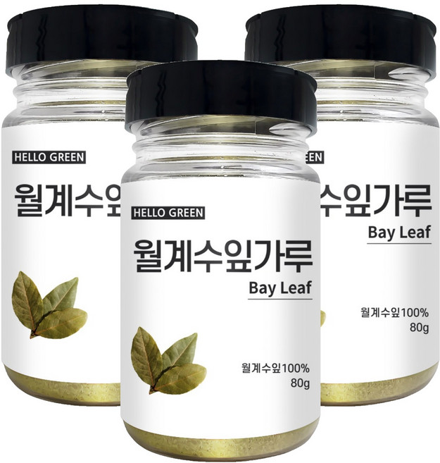 HELLOGREEN 月桂葉粉 香料罐, 3個, 80g