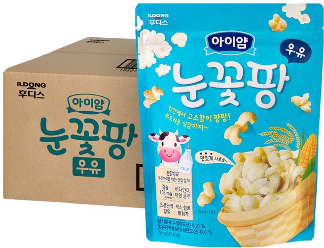 아이얌 일동후디스 아이얌 눈꽃팡, 12개, 25g, 우유