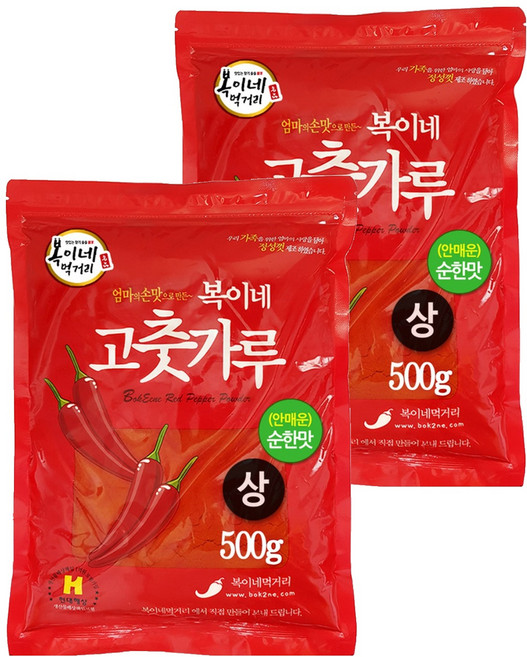 Bok2Nefood 辣椒粉 溫和原味 辣炒年糕用, 500g, 2包