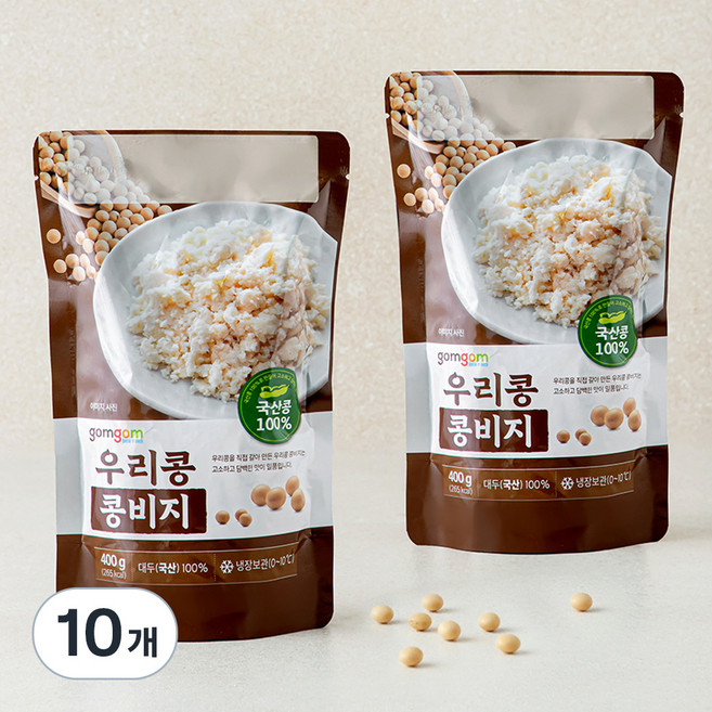 곰곰 우리콩 콩비지, 400g, 10개