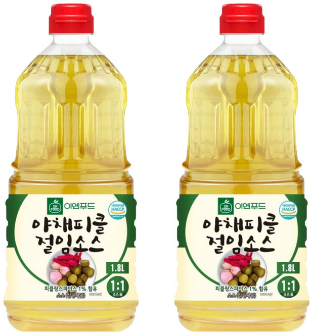 이엔푸드 야채피클 절임소스, 1.8L, 2개