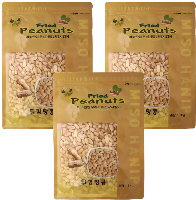 미소한입 튀김 땅콩, 1kg, 3개