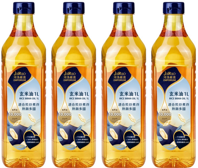 Jaikao 河洛嚴選玄米油, 4個, 1L