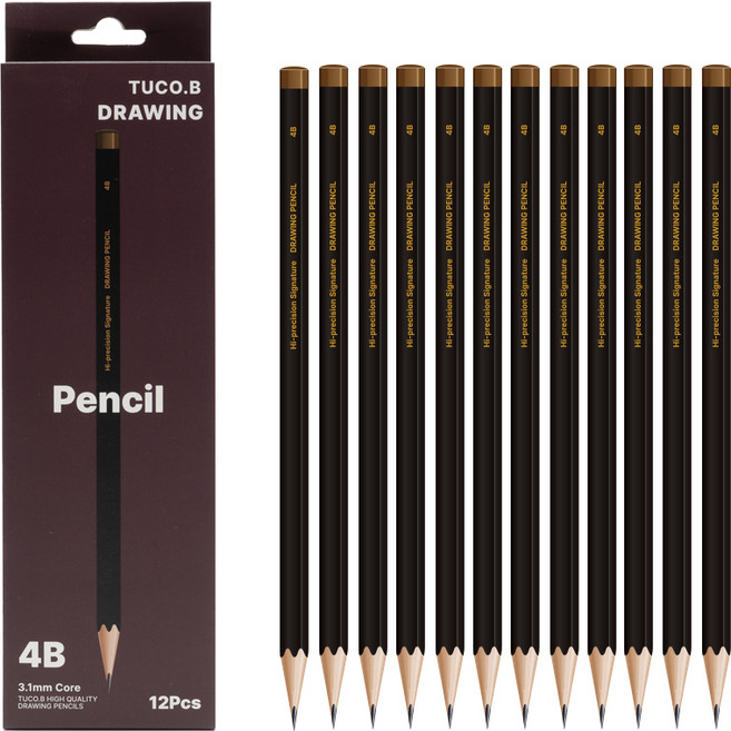 투코비 드로잉 연필 12P, 4B, 1개
