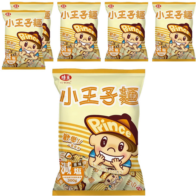 味王 小王子麵 原味減鹽, 300g, 6袋