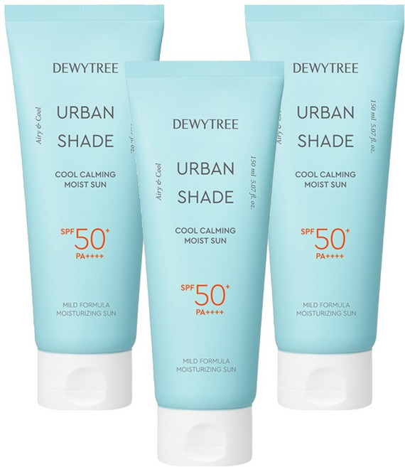 듀이트리 어반 쉐이드 쿨 카밍 수분 선크림 SPF50+ PA++++, 150ml, 3개