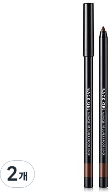 TONYMOLY 凝膠筆芯 奇蹟貼合 超防水眼線筆 0.5g, 01 純粹黑, 2個