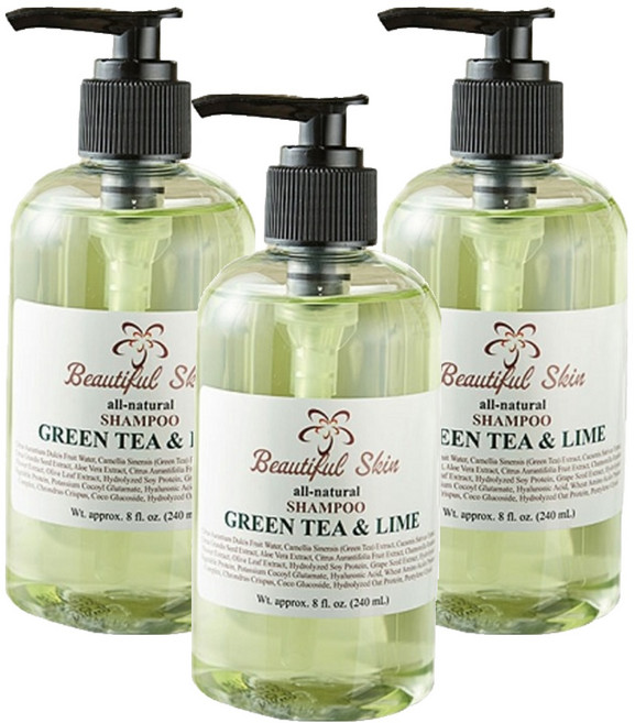 뷰티풀스킨 올 내추럴 천연샴푸 그린티앤라임, 240ml, 3개