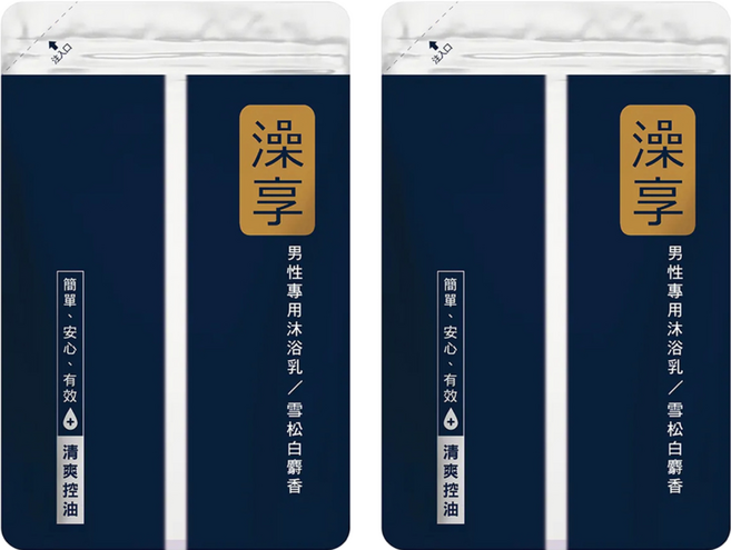澡享 男性專用沐浴乳補充包 雪松白麝香, 650g, 2包
