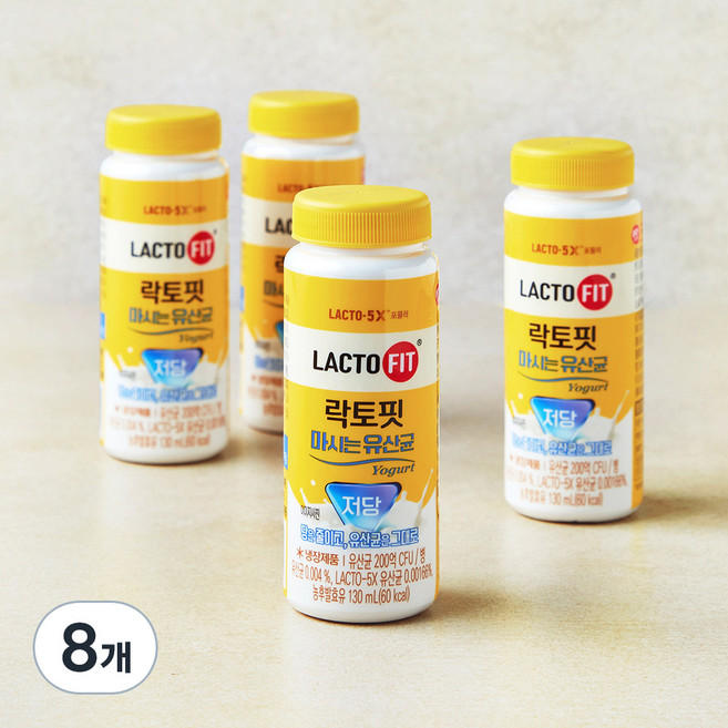 종근당건강 락토핏 마시는유산균 저당, 8개, 1개입, 130ml