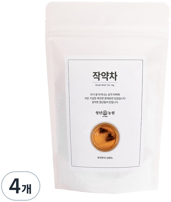 청년농원 저온가공 작약차 삼각티백, 1g, 50개입, 4개