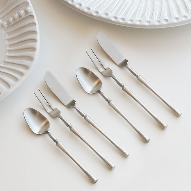 달팽이리빙 에쌍시엘 샤토 커트러리, 1세트, 티스푼 2p + 티포크 2p + 버터나이프 2p