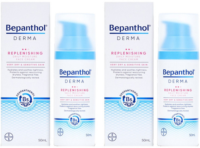 바이엘 비판톨 더마 리플레니싱 데일리 모이스처 페이스 크림, 50ml, 2개