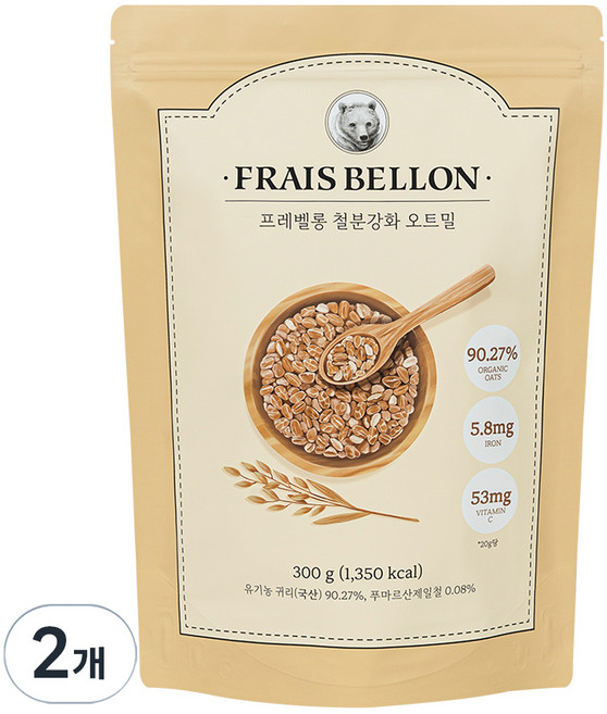프레벨롱 철분강화, 오트밀, 300g, 2개