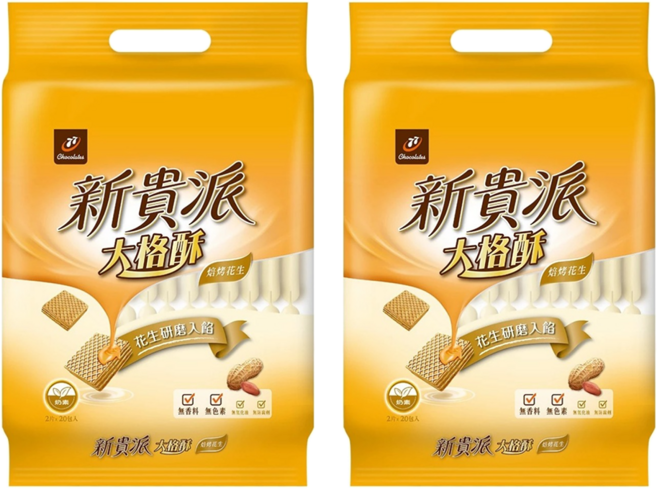 77 新貴派 大格酥 焙烤花生, 324g, 2袋