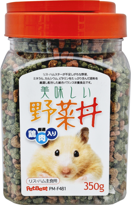 PetBest 倉鼠の炙燒主食 雞肉 + 蔬菜 紅色, 350g, 1罐