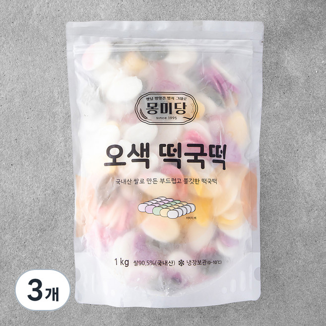 몽미당 오색 떡국떡, 1kg, 3개