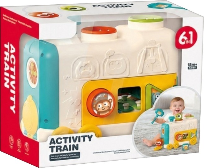 PLAYFUL TOYS 頑玩具 益智火車塞塞樂, 混和顏色, 1套