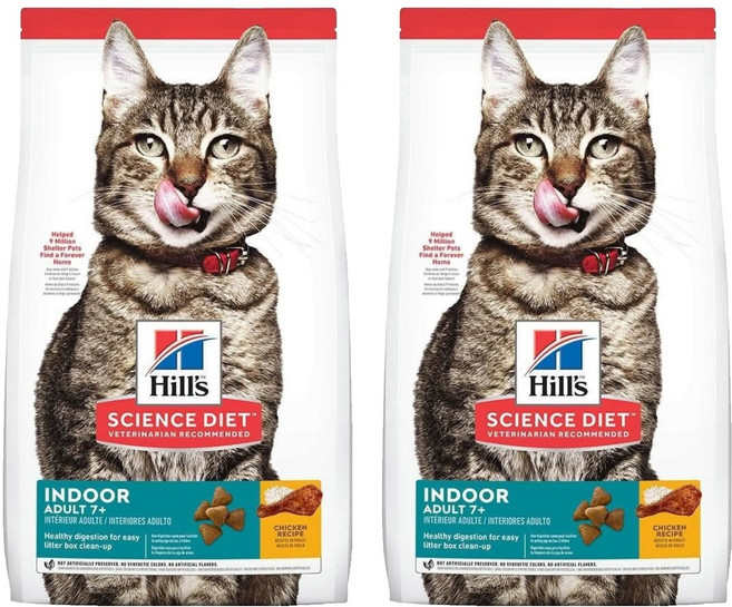 Hill's 希爾思 SCIENCE DIET 成貓 7歲以上 乾飼料, 雞肉, 1.59kg, 2袋