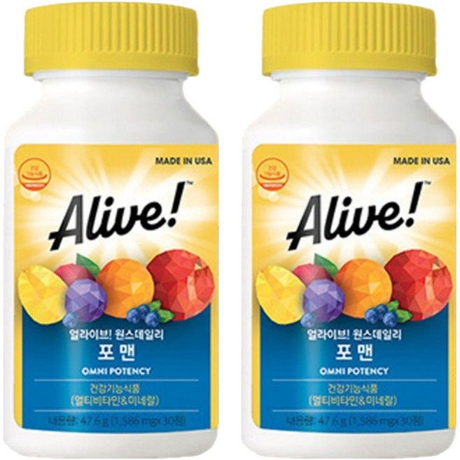 얼라이브 원스데일리 포맨 멀티비타민, 30정, 2개
