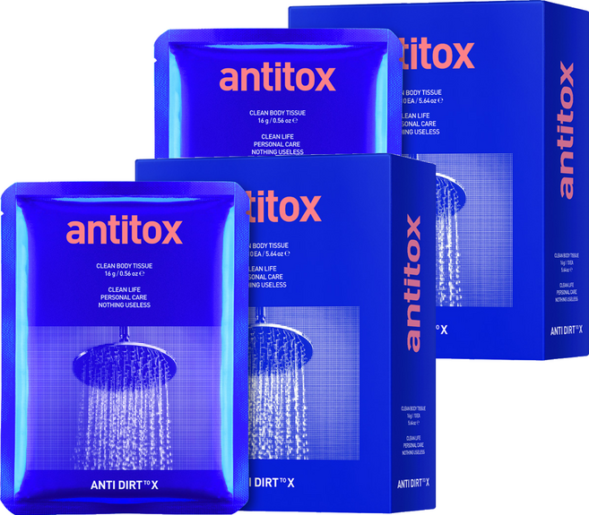 안티톡스 클린 바디티슈 10p, 160g, 2개