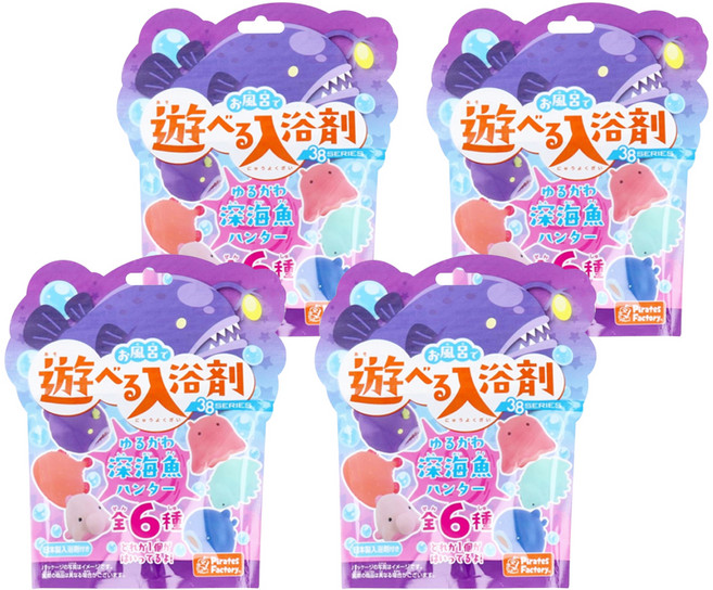Pirates Factory 深海魚入浴劑 附玩具, 25g, 4包