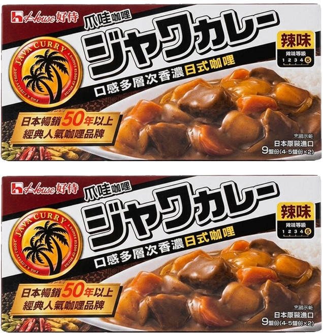 House 好侍 爪哇咖哩 辣味, 185g, 2盒