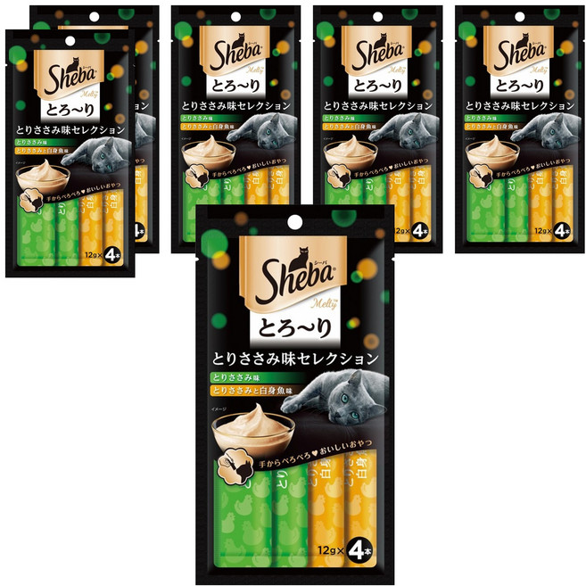 Sheba 希寶 誘惑泥 貓肉泥 4條, 雞肉 + 雞肉&白身魚, 48g, 6袋