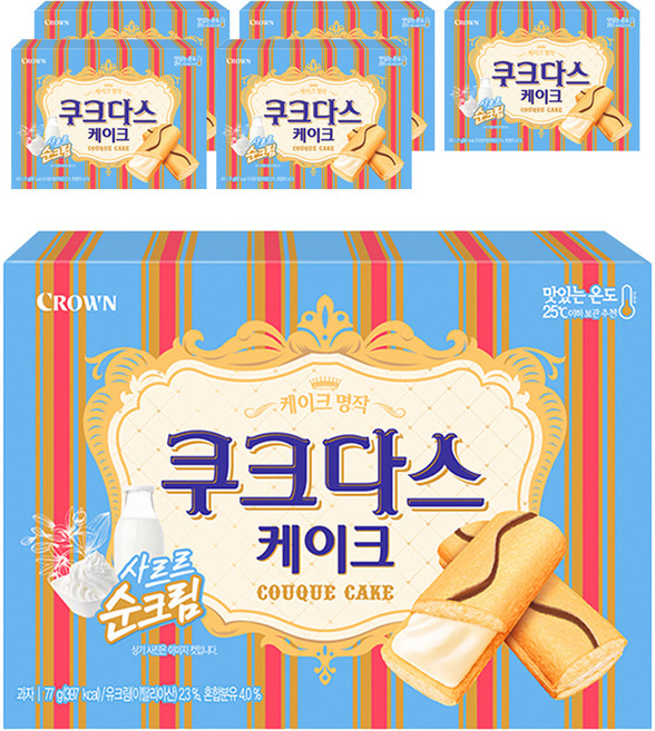 쿠크다스 케이크 과자, 77g, 6개