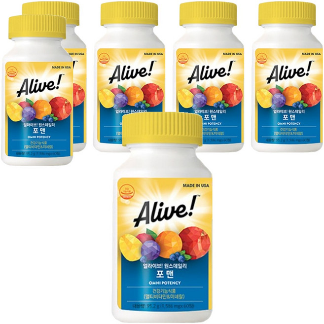 얼라이브 원스 데일리 포맨 멀티 비타민, 60정, 6개