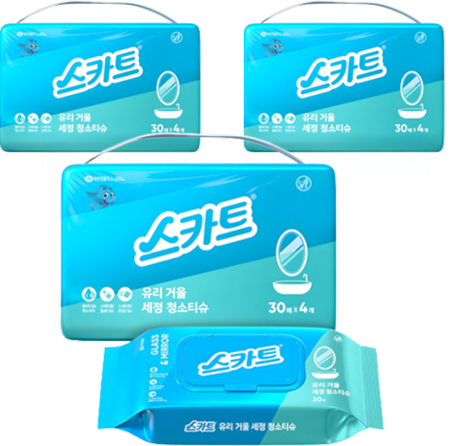 스카트 유리 거울 세정 청소티슈, 12개
