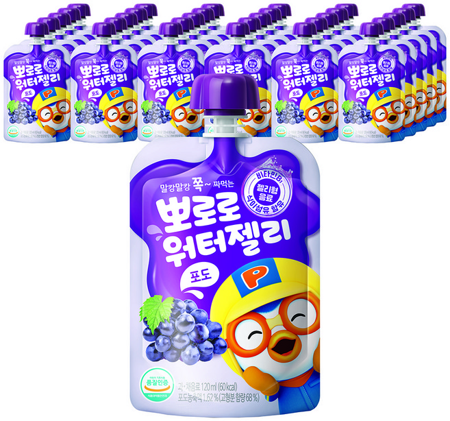 팔도 뽀로로 워터젤리 포도, 120ml, 40개