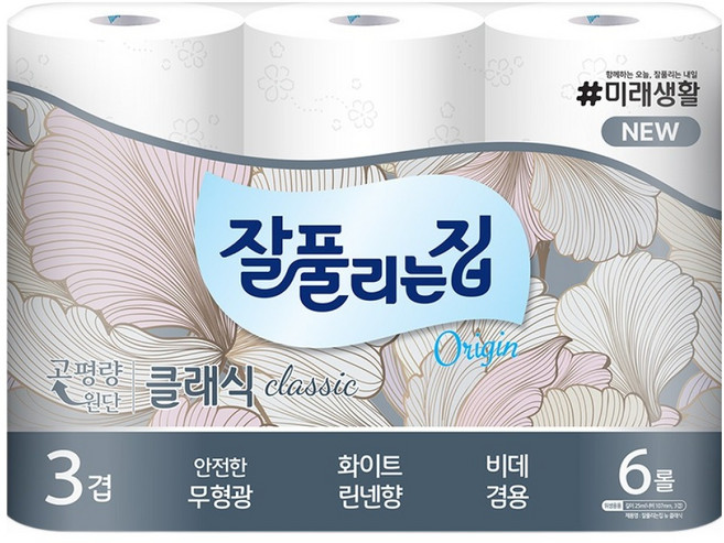 잘풀리는집 뉴 클래식 화장지, 25m, 6개입, 1개