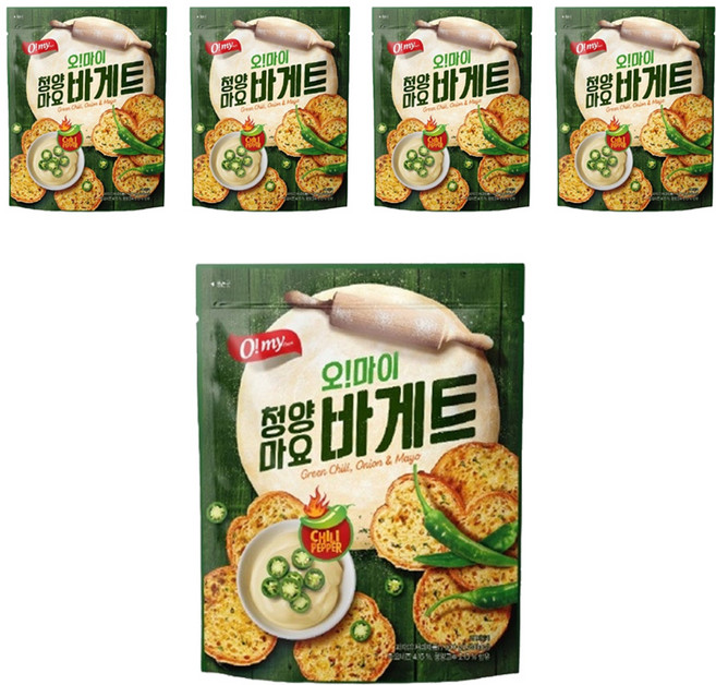 O my food 歐邁福 法式麵包餅乾 青陽辣椒美乃滋口味, 300g, 5包